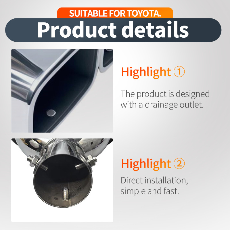 Automašīnas izplūdes caurule, kas piemērota jaunam Saiou, Jauns, piemērots Fox Yuexiang nerūsējošā tērauda trokšņa slāpētāja astes kakls