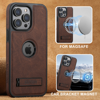 Sobib iPhone 17 Pro Maxile, juhtmevaba laadimisega, Magsafe telefoni nahkümbris, autokinnitus, magnetiline kaitseümbris