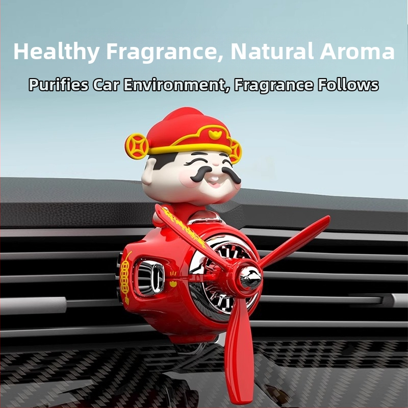 Bagātības Dieva automašīnas gaisa atsvaidzinātāja automašīnas smaržu klipsis Bobblehead lelles gaisa atvere mazs ventilators dekoratīvs smaržu rotājums