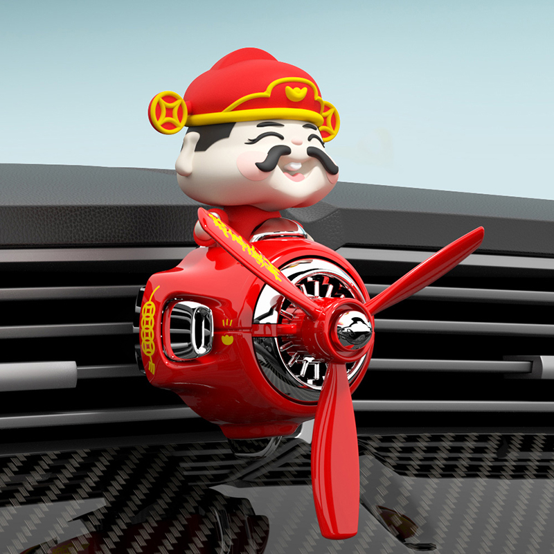 Bagātības Dieva automašīnas gaisa atsvaidzinātāja automašīnas smaržu klipsis Bobblehead lelles gaisa atvere mazs ventilators dekoratīvs smaržu rotājums