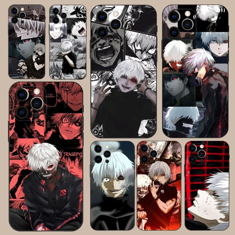 Anime Tokyo Ghoul Apple 16+ telefona maciņš Jinmukan 15promax melns mīksts maciņš