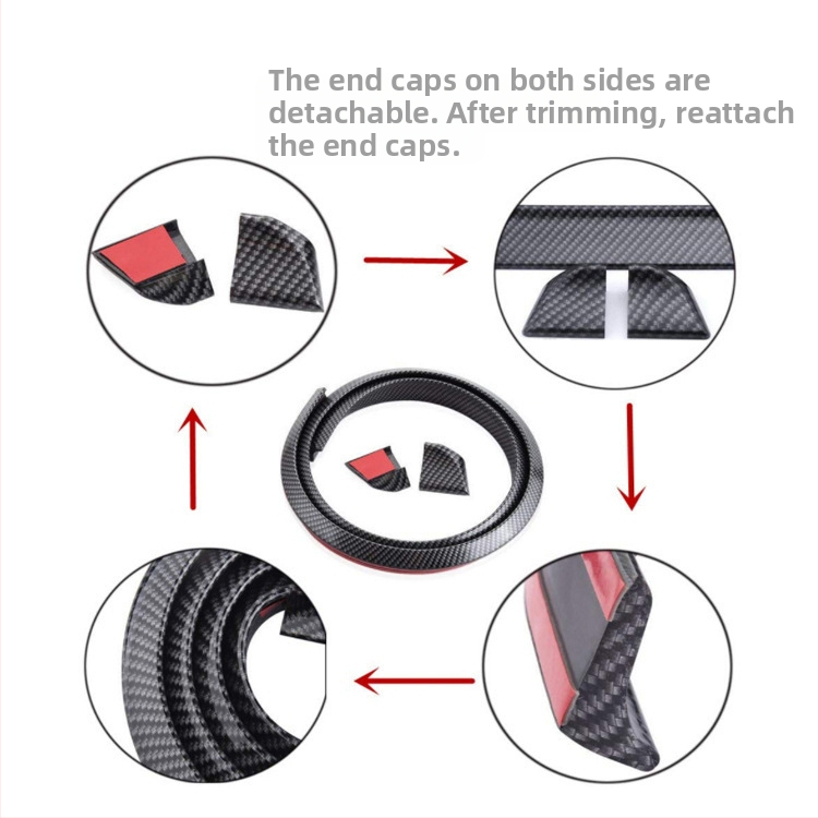 Универсален автомобилен заден крило с карбонови влакна, декоративна лента, спойлер без перфоратори, PVC мек малък заден крило, фиксирано крило за вятър