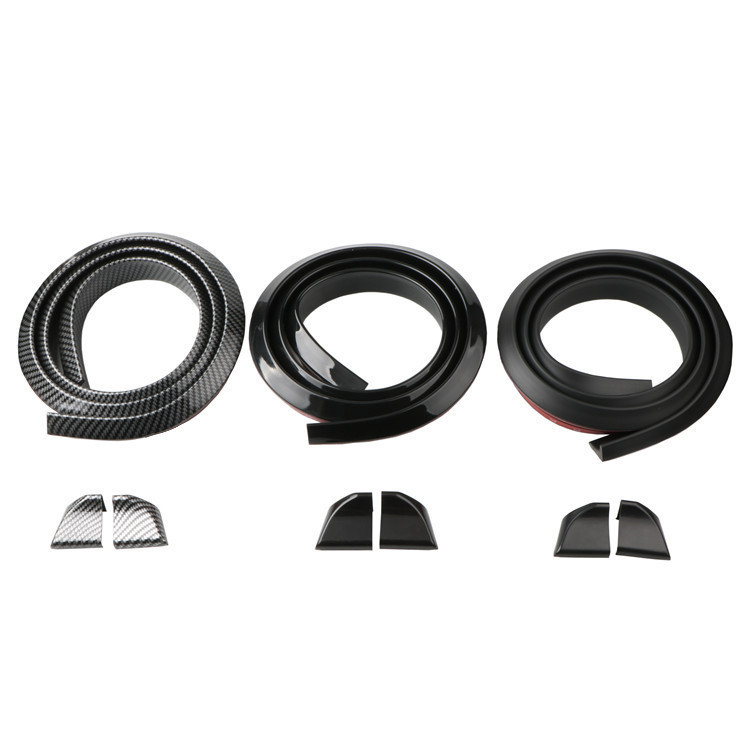 Auto universaalne süsinikkiust mustriga tagatiib, auto dekoratiivriba, augustamata spoiler, PVC pehme väike tagatiib, fikseeritud tuuletiib