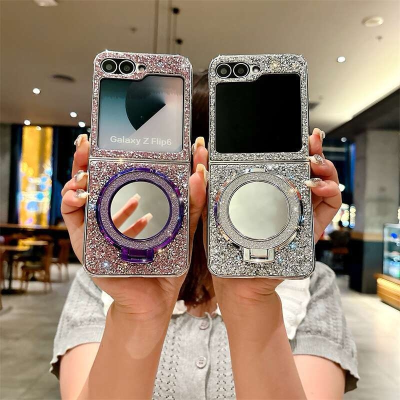 Sobib Samsung Zfilp7 galvaniseeritud Flash Diamond mobiiltelefoni ümbrisele, peegliga, Zfilp3/4 magnetiga, Zfilp 40% soodsam, virnastatud kronstein, uus