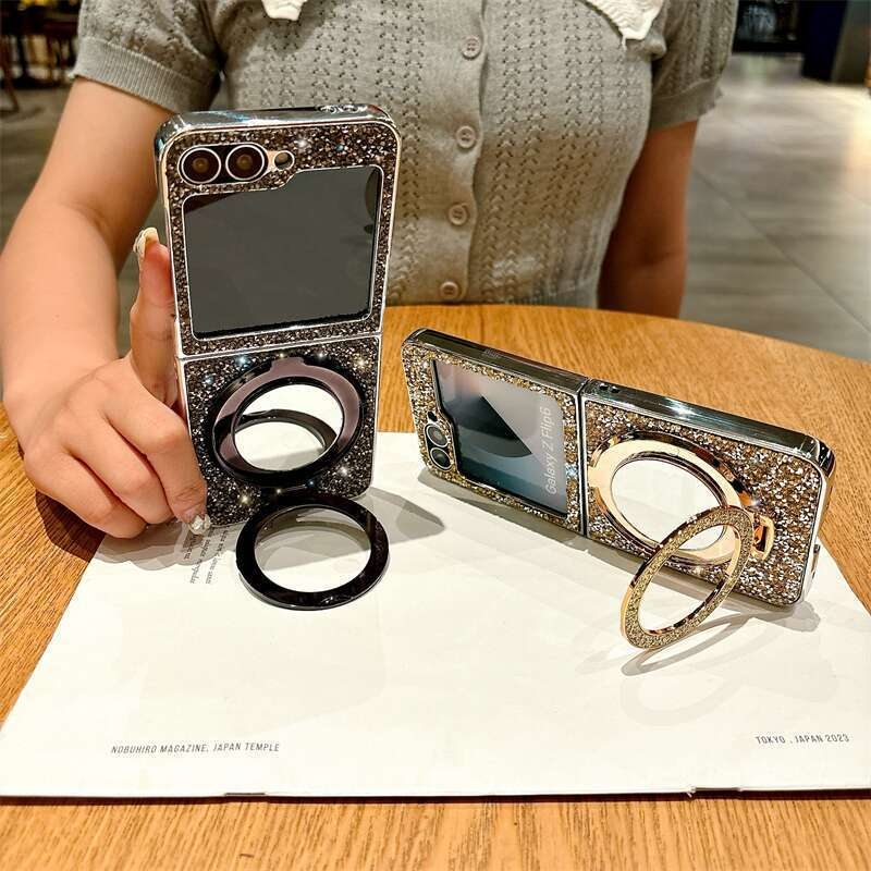 Sobib Samsung Zfilp7 galvaniseeritud Flash Diamond mobiiltelefoni ümbrisele, peegliga, Zfilp3/4 magnetiga, Zfilp 40% soodsam, virnastatud kronstein, uus