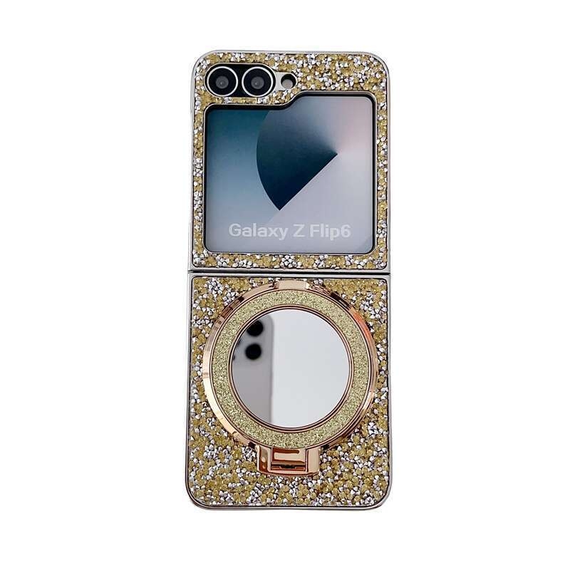 Sobib Samsung Zfilp7 galvaniseeritud Flash Diamond mobiiltelefoni ümbrisele, peegliga, Zfilp3/4 magnetiga, Zfilp 40% soodsam, virnastatud kronstein, uus