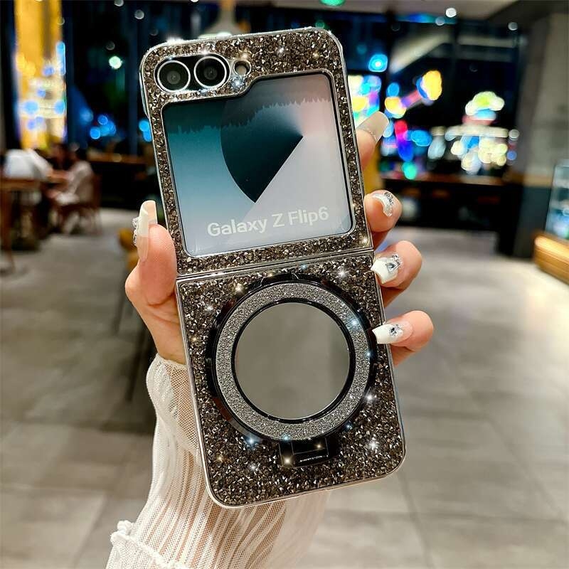 Sobib Samsung Zfilp7 galvaniseeritud Flash Diamond mobiiltelefoni ümbrisele, peegliga, Zfilp3/4 magnetiga, Zfilp 40% soodsam, virnastatud kronstein, uus