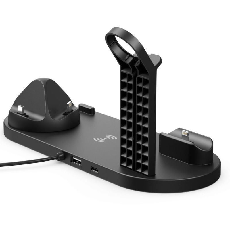 Hoolikalt valitud iWatchi neli-ühes juhtmevaba laadija, mis sobib Apple`i telefonidele, kõrvaklappidele, kelladele ja telefonialusele (15W)