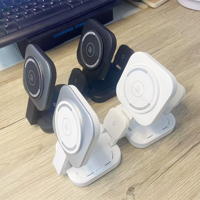 Uus F5 kokkupandav kolm-ühes juhtmevaba laadija mobiiltelefoni juhtmevaba kiirlaadimisalus kella kõrvaklappide laadija