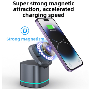2024. aasta uus kolm-ühes magnetiline juhtmevaba laadija 15W kiirlaadimine mobiiltelefoni peakomplekti ja kella juhtmevaba laadimiseks
