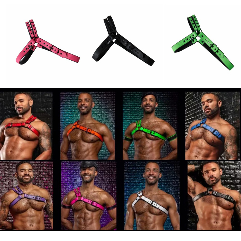 Meeste õlarihm, rinnarihm, kahekihiline komposiitnahast, eemaldatav, suuruse reguleerimine, vasakule ja paremale õlale, mugavusvaba suurus