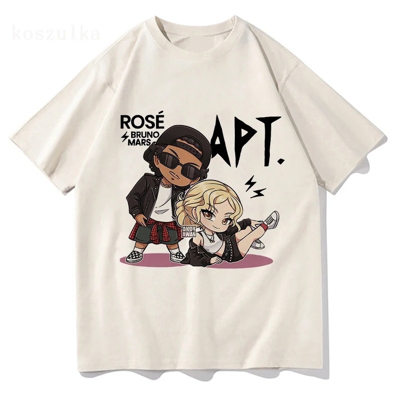 Тениска Rose Bruno Mars Apt, модна мъжка/жена, тениска Harajuku Graphic, унисекс, високо качество, САЩ