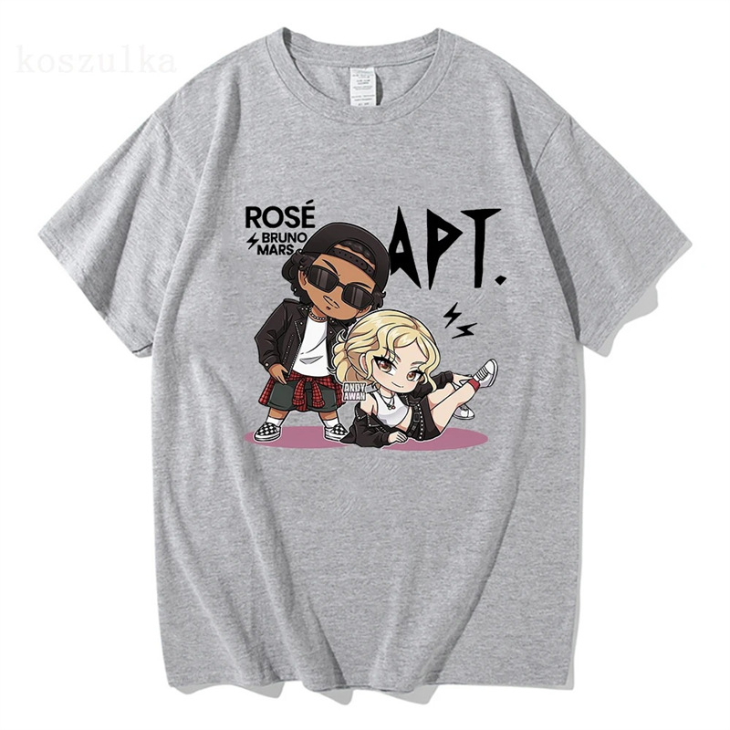 Rose Bruno Mars Apt T-särk, moodne meeste/naiste Harajuku graafiline T-särk, unisex, kvaliteetne USA