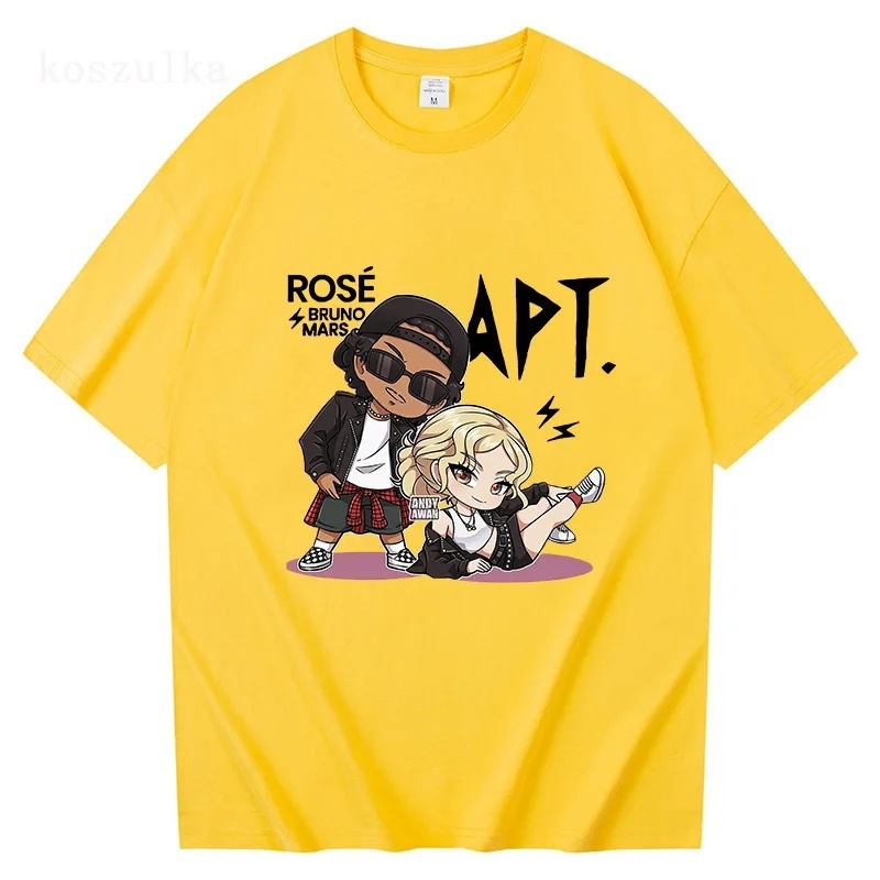 Rose Bruno Mars Apt T-särk, moodne meeste/naiste Harajuku graafiline T-särk, unisex, kvaliteetne USA
