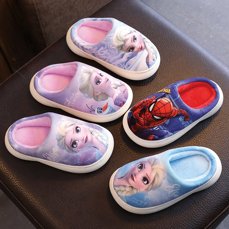 Frozen laste puuvillased sussid sügis-talvised poiste Ämblikmehe sussid talvised libisemiskindlad beebitüdrukute villased sussid koduseks kasutamiseks