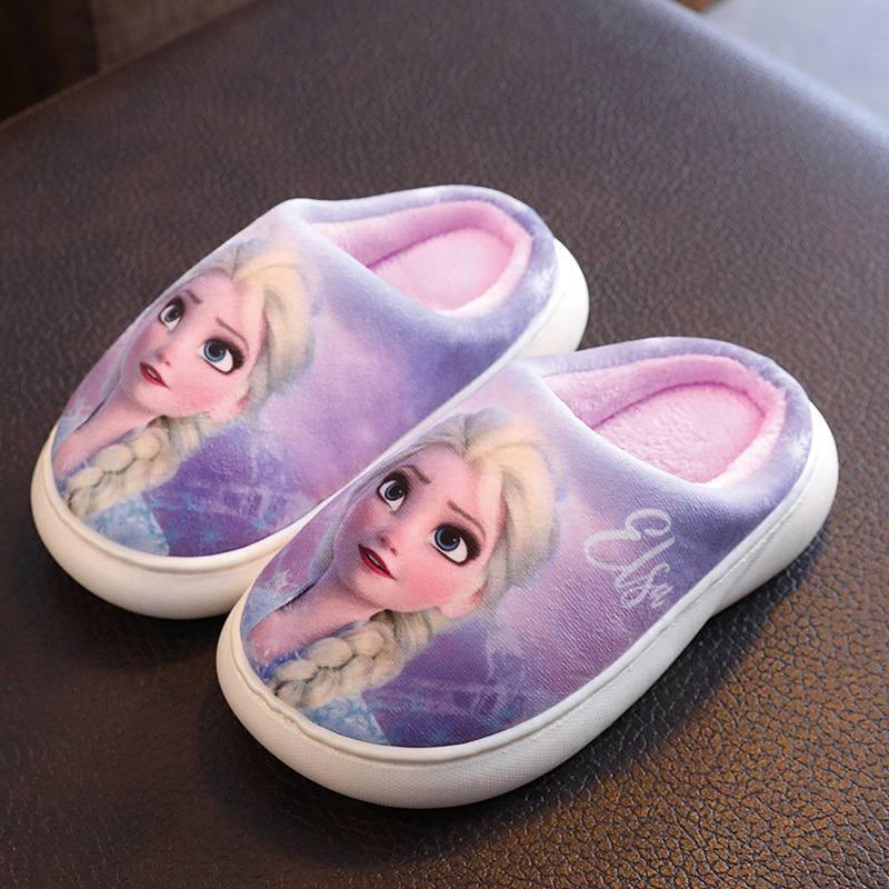 Frozen laste puuvillased sussid sügis-talvised poiste Ämblikmehe sussid talvised libisemiskindlad beebitüdrukute villased sussid koduseks kasutamiseks