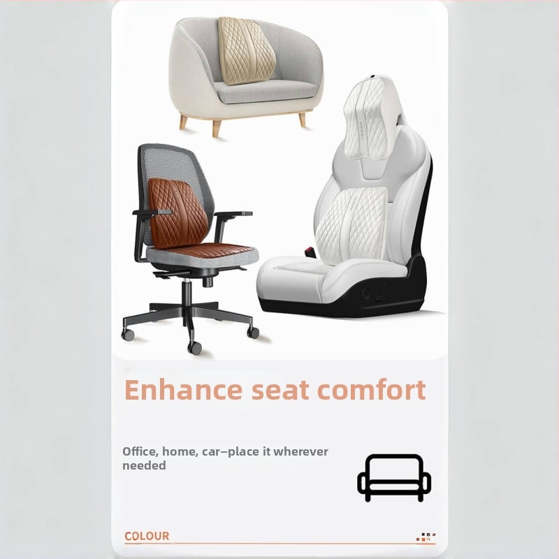 Kožený vankúš do bedrovej oblasti auta Advanced Sense Pana, vankúš do bedrovej oblasti a krku, vankúš do interiéru sedadla auta, vankúš do bedrovej oblasti a zadku.