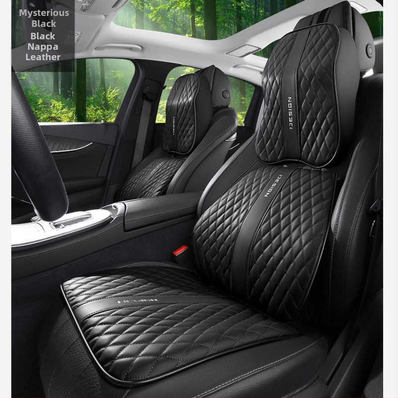 Kožený vankúš do bedrovej oblasti auta Advanced Sense Pana, vankúš do bedrovej oblasti a krku, vankúš do interiéru sedadla auta, vankúš do bedrovej oblasti a zadku.