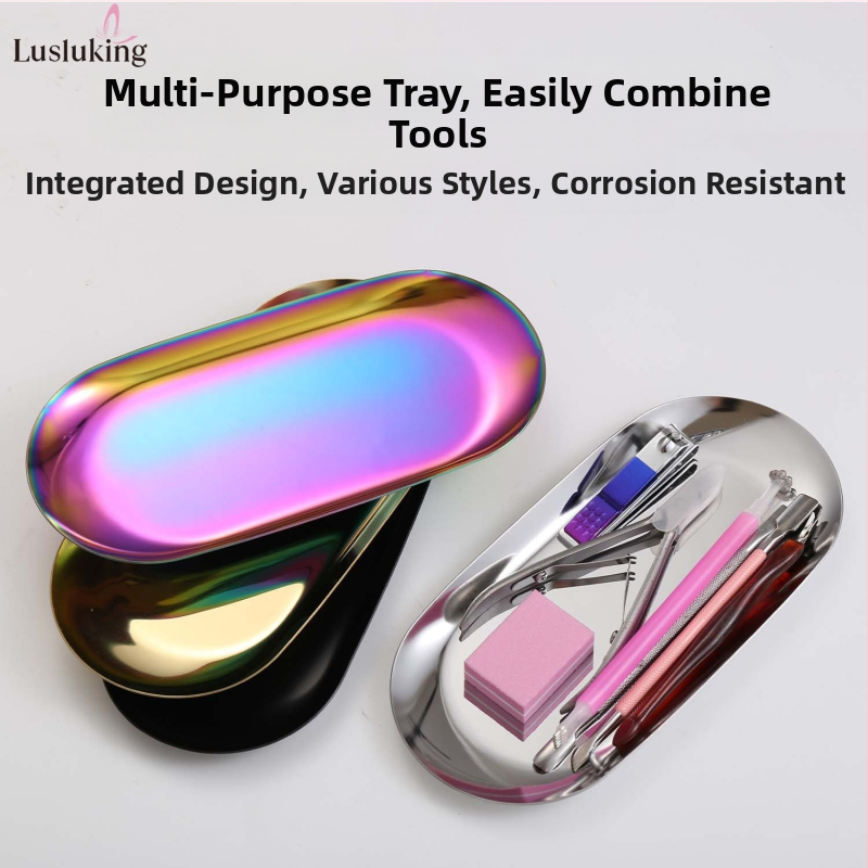 Štvorcový podnos na šperky z nehrdzavejúcej ocele CrossBorder, úložný podnos v tvare srdca na kozmetiku, kovový podnos