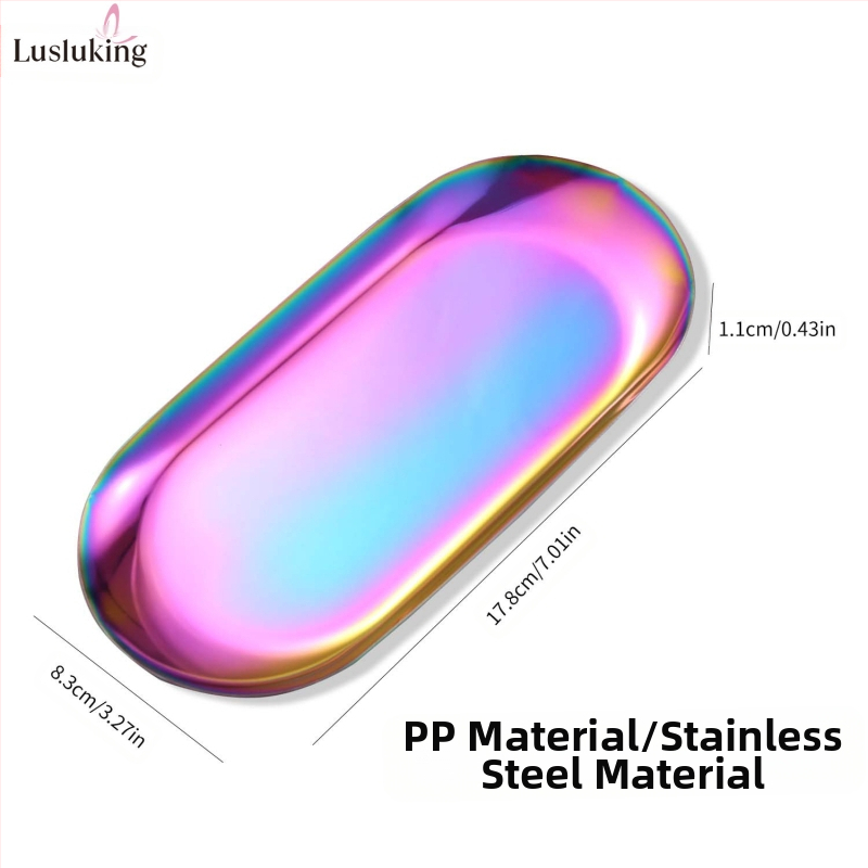 Štvorcový podnos na šperky z nehrdzavejúcej ocele CrossBorder, úložný podnos v tvare srdca na kozmetiku, kovový podnos