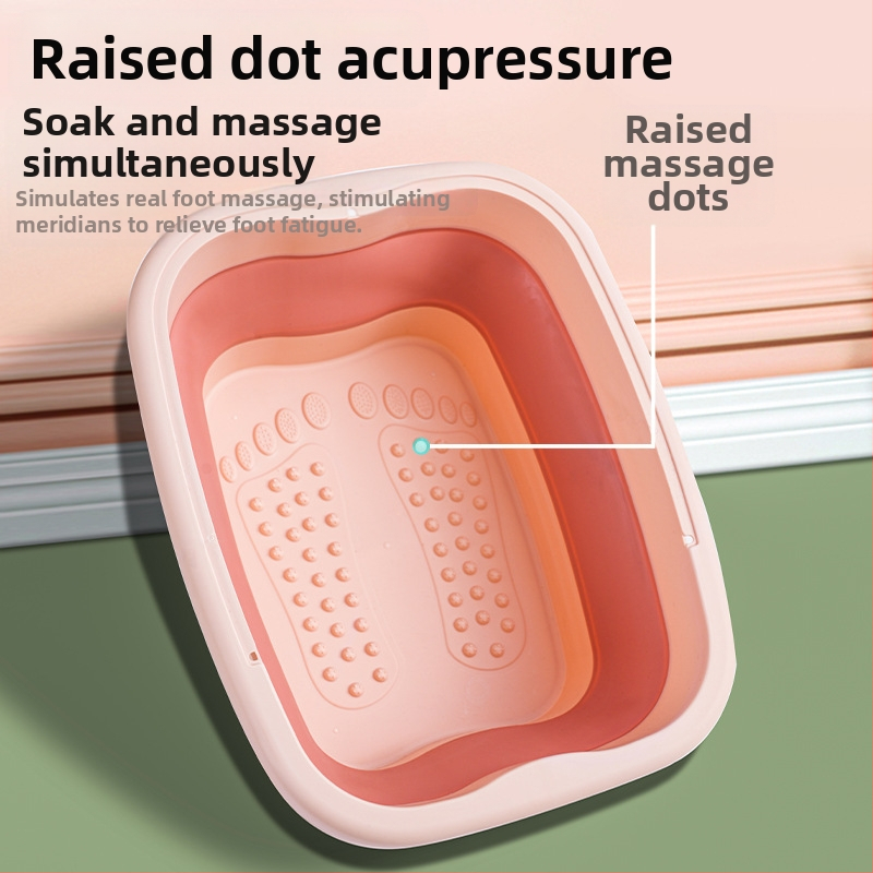 -Кофа за накисване на крака, сгъваема кофа, преносима, за съхранение, домашна масажна здравна вана за крака над прасеца с капак, запазване на топлината, измиване на краката