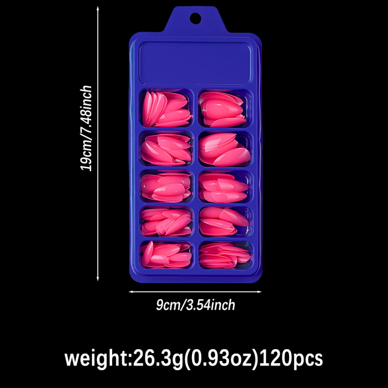 Piiriülesed plahvatused 120 tükki seljas soomusrüü mandli küünekunsti ühevärviline balleti soomus karbis võltsküüneplaaster tehase hulgimüük