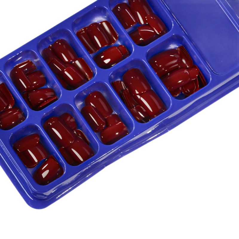 Piiriülesed plahvatused 120 tükki seljas soomusrüü mandli küünekunsti ühevärviline balleti soomus karbis võltsküüneplaaster tehase hulgimüük