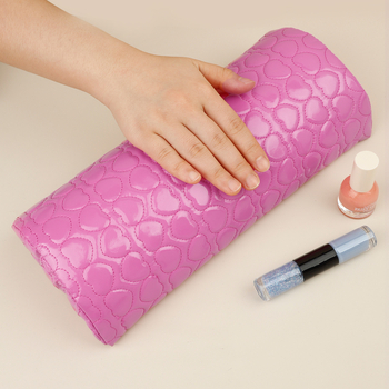 Piiriülene küünepadja tööriist südame poolringikujuline käepadi PU nahast näoarmukäepadja ülikond tolmukindel, eemaldatav ja pestav mugav