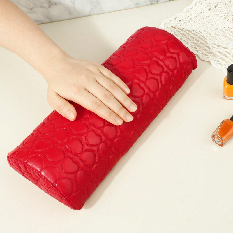 Piiriülene küünepadja tööriist südame poolringikujuline käepadi PU nahast näoarmukäepadja ülikond tolmukindel, eemaldatav ja pestav mugav