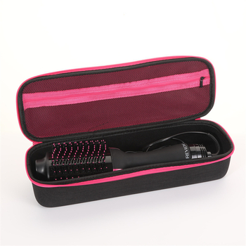 Dysoni fööni hoiukarp, juuksuritööriistade hoiukott, lokitangid, sirgendaja, kukkumisvastane kaitsekott laos.