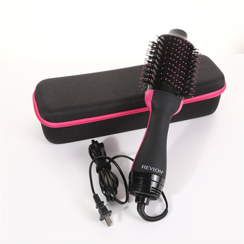 Dysoni fööni hoiukarp, juuksuritööriistade hoiukott, lokitangid, sirgendaja, kukkumisvastane kaitsekott laos.