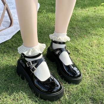 Batai moterims 2024 m. nauji retro stiliaus stambiakulniai vieno sluoksnio batai pavasario ir vasaros japoniški minkšti mergaitiški lolita britiško stiliaus maži odiniai batai