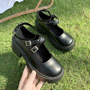 Batai moterims 2024 m. nauji retro stiliaus stambiakulniai vieno sluoksnio batai pavasario ir vasaros japoniški minkšti mergaitiški lolita britiško stiliaus maži odiniai batai