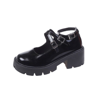 Batai moterims 2024 m. nauji retro stiliaus stambiakulniai vieno sluoksnio batai pavasario ir vasaros japoniški minkšti mergaitiški lolita britiško stiliaus maži odiniai batai