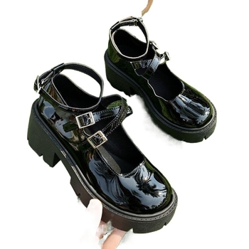 Batai moterims 2024 m. nauji retro stiliaus stambiakulniai vieno sluoksnio batai pavasario ir vasaros japoniški minkšti mergaitiški lolita britiško stiliaus maži odiniai batai