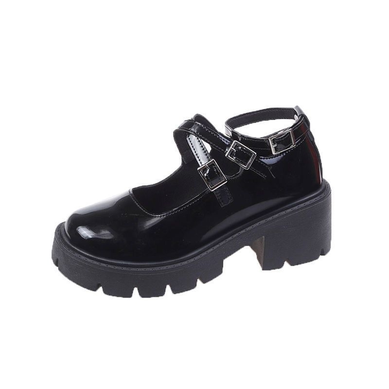 Batai moterims 2024 m. nauji retro stiliaus stambiakulniai vieno sluoksnio batai pavasario ir vasaros japoniški minkšti mergaitiški lolita britiško stiliaus maži odiniai batai