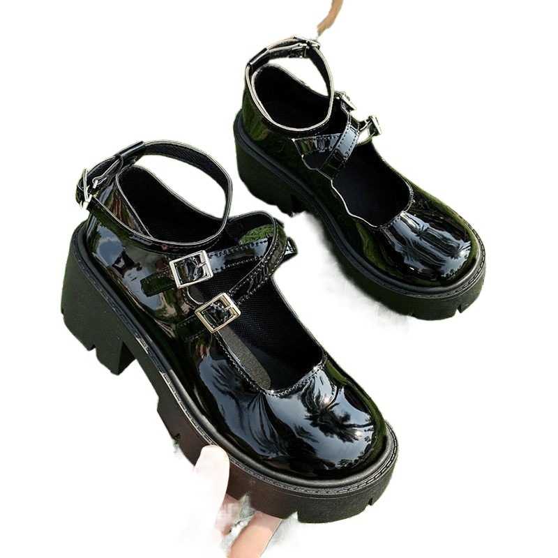 Batai moterims 2024 m. nauji retro stiliaus stambiakulniai vieno sluoksnio batai pavasario ir vasaros japoniški minkšti mergaitiški lolita britiško stiliaus maži odiniai batai