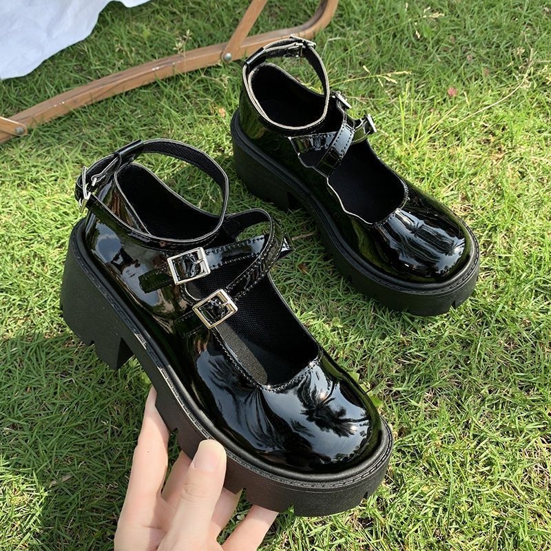 Batai moterims 2024 m. nauji retro stiliaus stambiakulniai vieno sluoksnio batai pavasario ir vasaros japoniški minkšti mergaitiški lolita britiško stiliaus maži odiniai batai