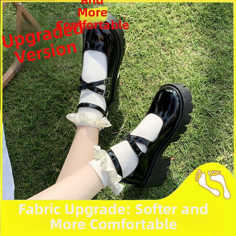 Batai moterims 2024 m. nauji retro stiliaus stambiakulniai vieno sluoksnio batai pavasario ir vasaros japoniški minkšti mergaitiški lolita britiško stiliaus maži odiniai batai