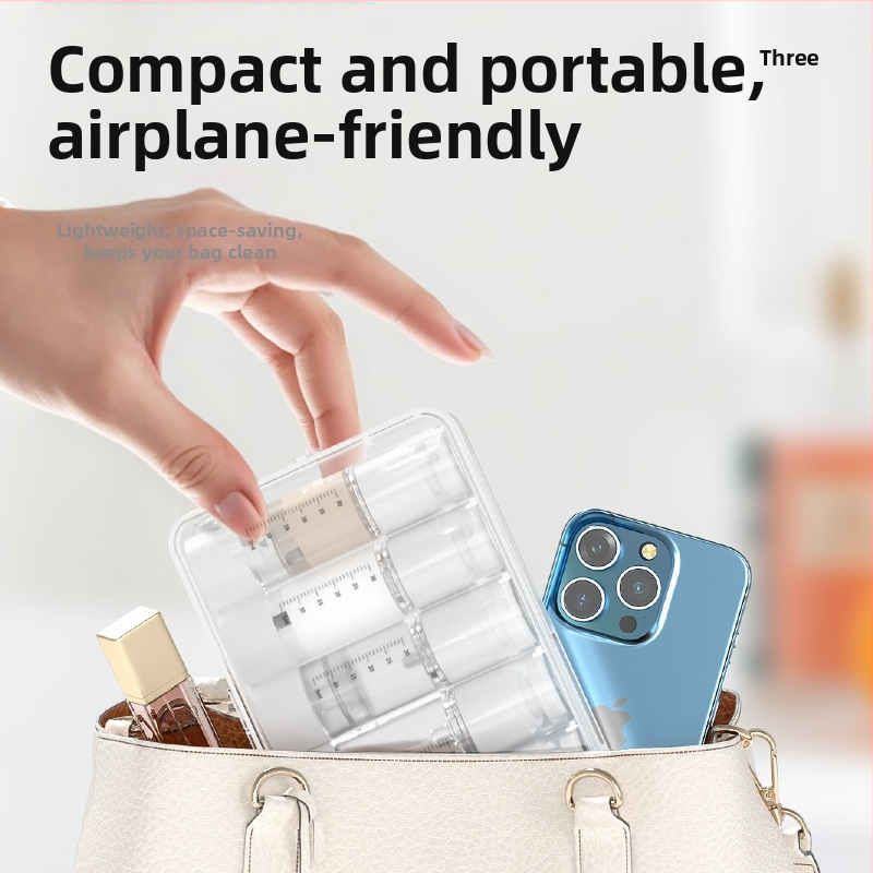 Vaakumpudelitesse kaasaskantav pihustuspudel emulsioonpress reisimiseks läbipaistev skaalaga kosmeetiline villimisülikond