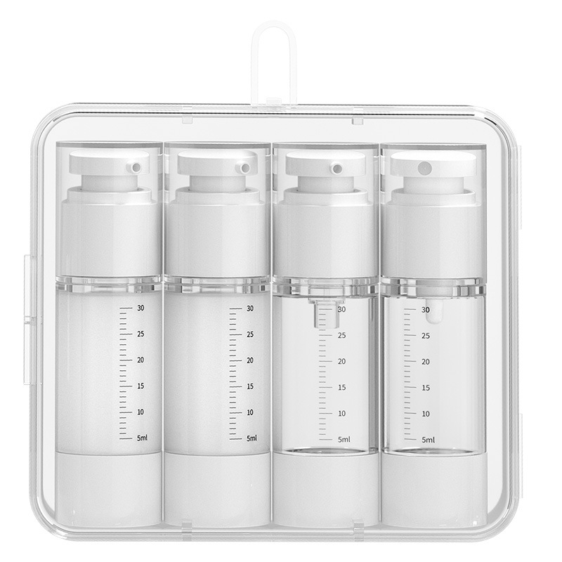 Vaakumpudelitesse kaasaskantav pihustuspudel emulsioonpress reisimiseks läbipaistev skaalaga kosmeetiline villimisülikond