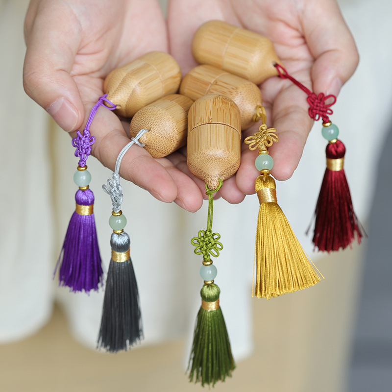 Bambusest eeterliku õli helmeste pudel 1ml loominguline väikese mahutavusega jagatud parfüümi essents kaasaskantav antiikne tutiga puidust helmeste pudel