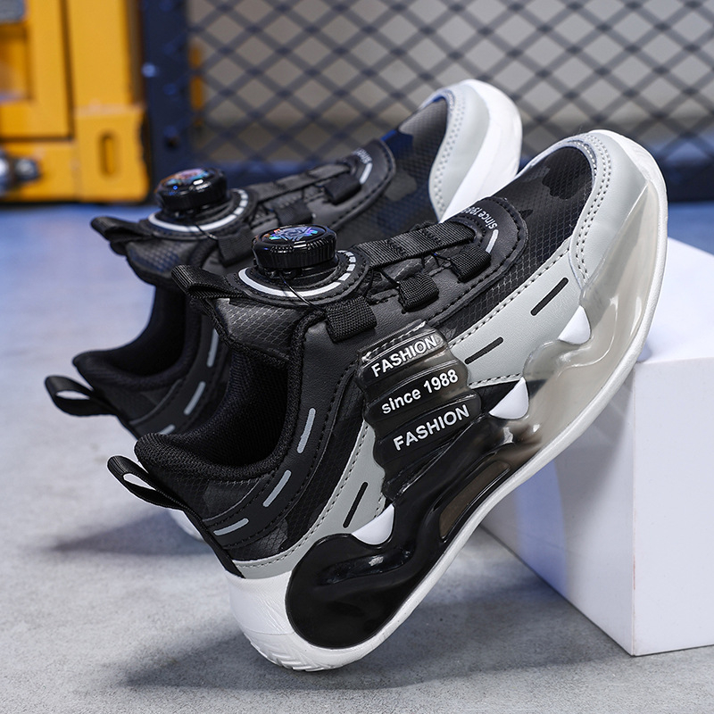 Poiste kingad 2024. aasta sügiseks uued laste pöörleva pandlaga libisemiskindlad tossud keskmistele ja suurtele poistele mõeldud nahast korvpallijalatsid