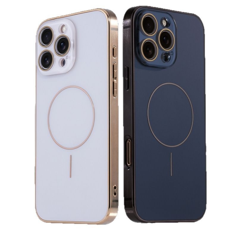 Aizsargbrilles Ag titāna raksts piemērots Apple iPhone 17 Pro Max telefona maciņam ar smalku gredzenu magnētisko piesūcekni, pret nokrišanu 16, pilns pārklājums 15