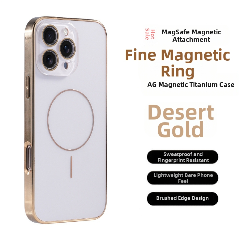 Aizsargbrilles Ag titāna raksts piemērots Apple iPhone 17 Pro Max telefona maciņam ar smalku gredzenu magnētisko piesūcekni, pret nokrišanu 16, pilns pārklājums 15