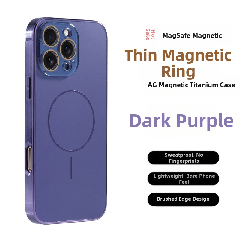 Aizsargbrilles Ag titāna raksts piemērots Apple iPhone 17 Pro Max telefona maciņam ar smalku gredzenu magnētisko piesūcekni, pret nokrišanu 16, pilns pārklājums 15