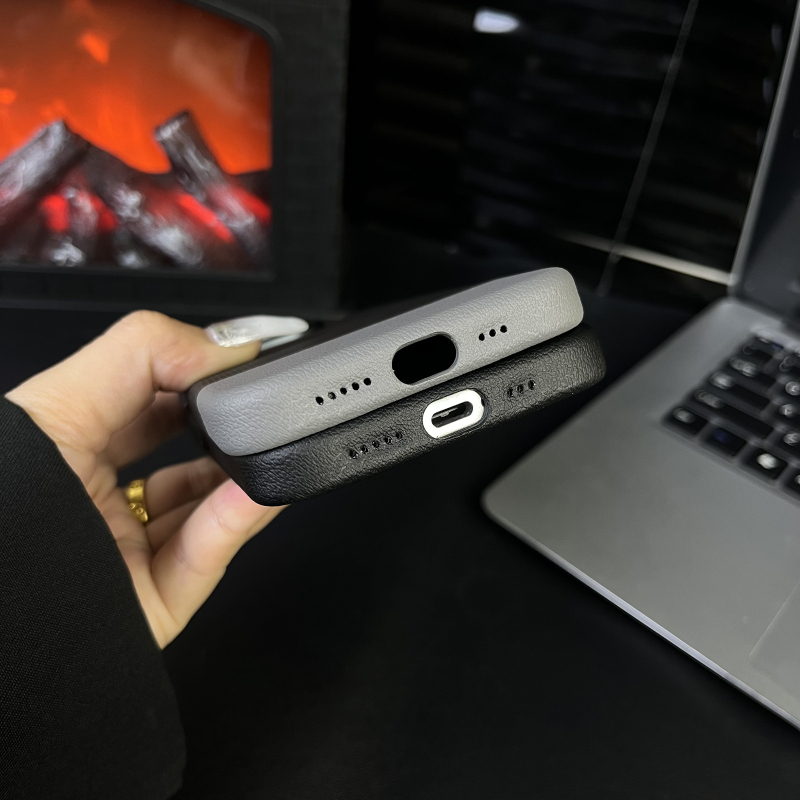 Piemērots iPhone 16 magnētiskajam telefona maciņam ar pūķa mēroga rakstu, raibiem ādas izstrādājumiem, Apple 15ProMax kritienizturīgs aizsargmaciņš 13"