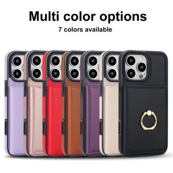 Sobib Apple 17 Rfid vargusvastasele mobiiltelefoni ümbrisele, Samsung S25 Edge Ring Card Wallet mobiiltelefoni nahast ümbrisele