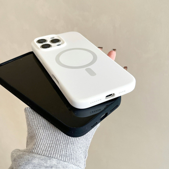 Piemērots Apple 16Pro Max mobilā tālruņa maciņam ar šķidru silikonu, magnētisku iPhone 15, smalku caurumu, 14/13, vienkrāsains, vienkāršs