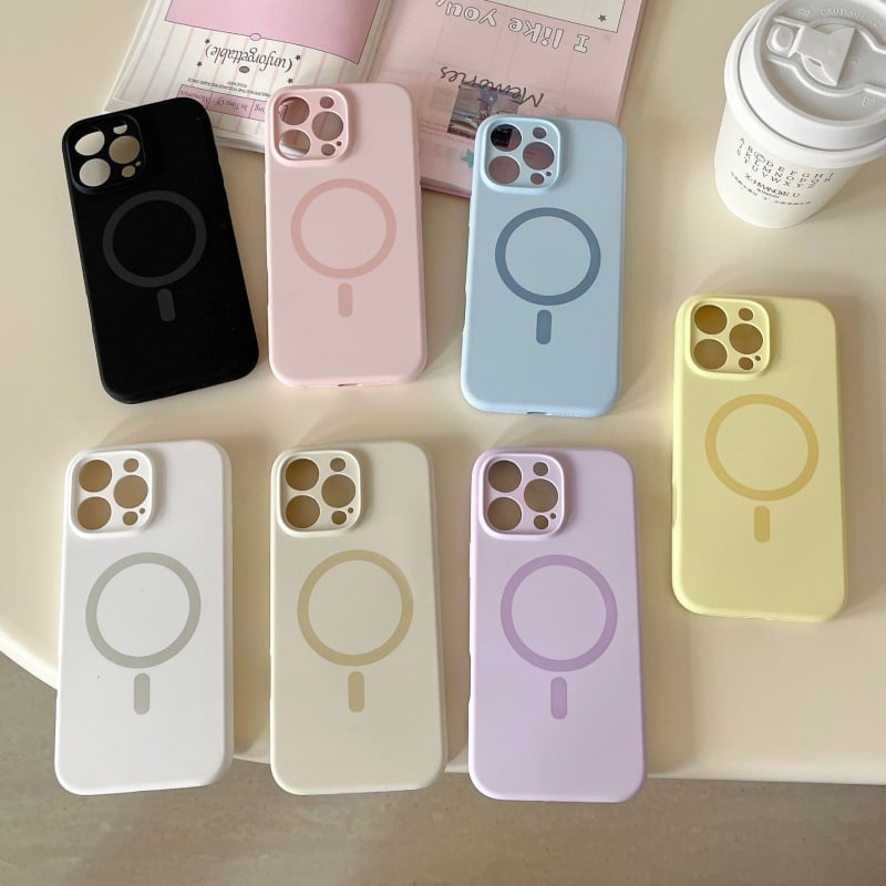 Piemērots Apple 16Pro Max mobilā tālruņa maciņam ar šķidru silikonu, magnētisku iPhone 15, smalku caurumu, 14/13, vienkrāsains, vienkāršs